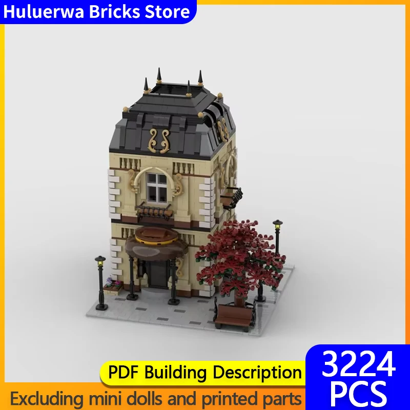 City Street View Model MOC Building Bricks Residential luxury House Modular Technology Gifts Holiday Assemble Children Toys Suit