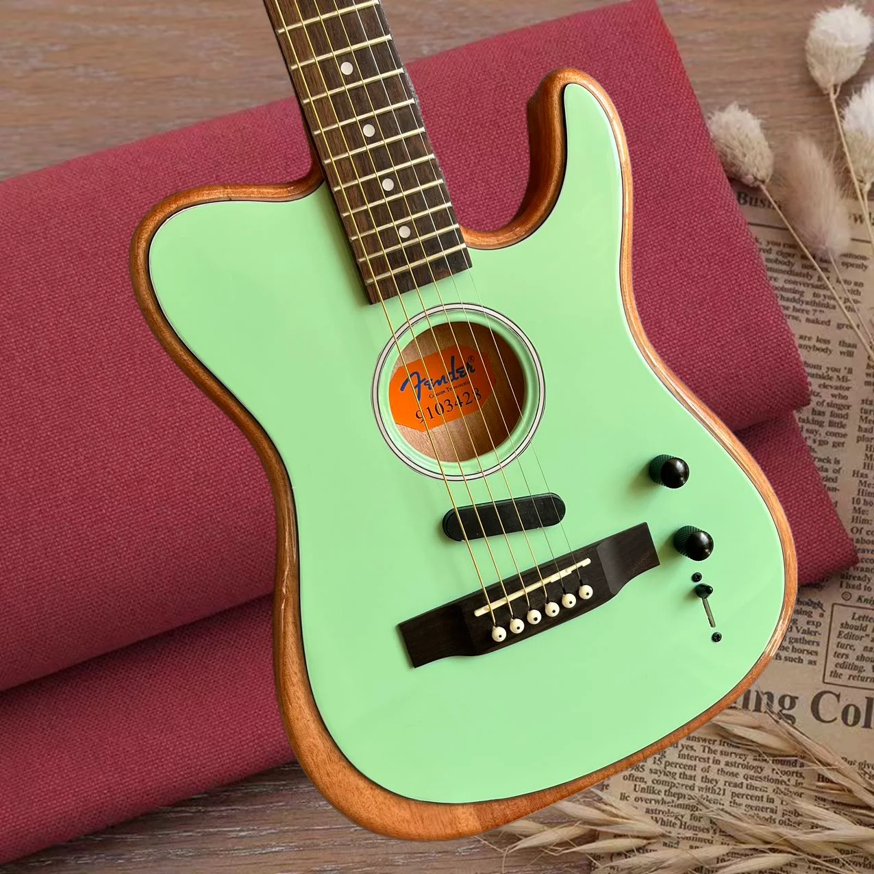 Electric guitar, factory customized, made of maple and peach blossom wood, black silent TL, in stock, fast and free shipping