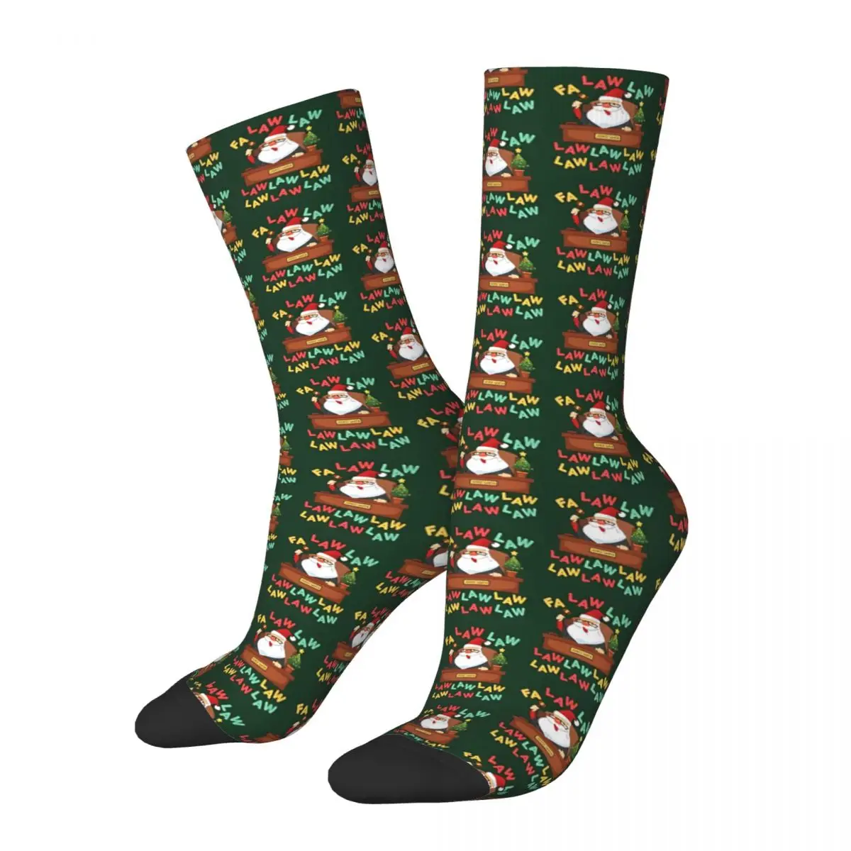 Crazy compression Lawyer Fa Law Law Sock for Men Vintage Christmas Seamless Pattern Crew Sock Novelty