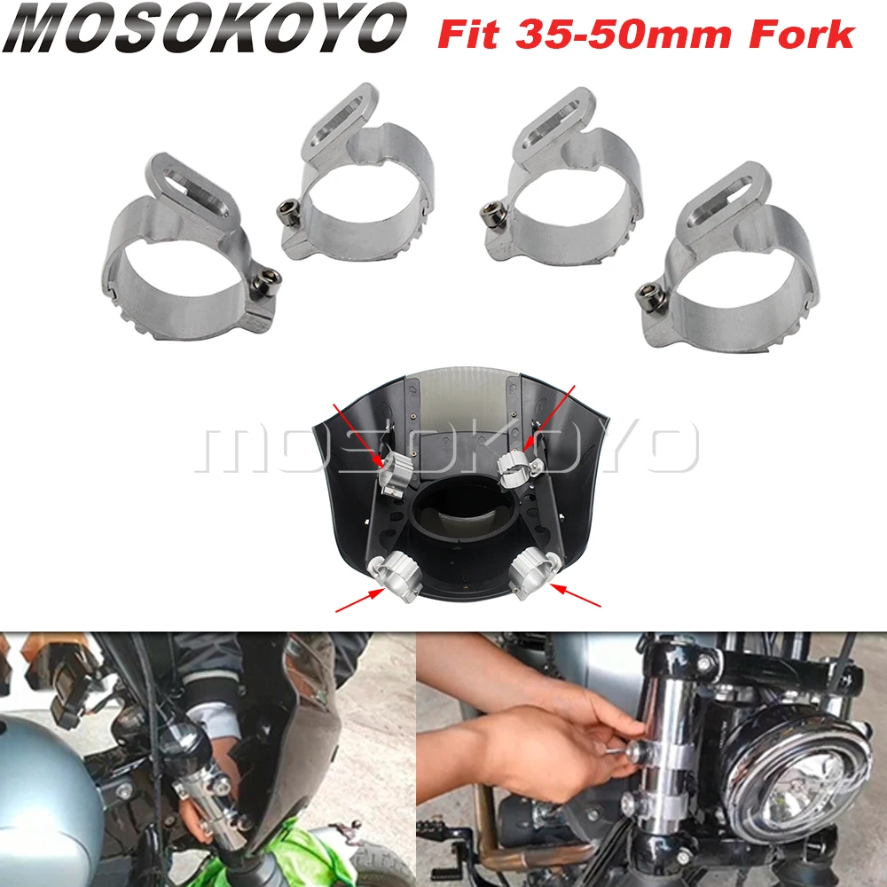 

Motorcycle Quarter Headlight Fairing 35-50mm 45mm 49mm Fork Clamp Bracket Kit For Harley Sportster XL Dyna Street Bob Custom