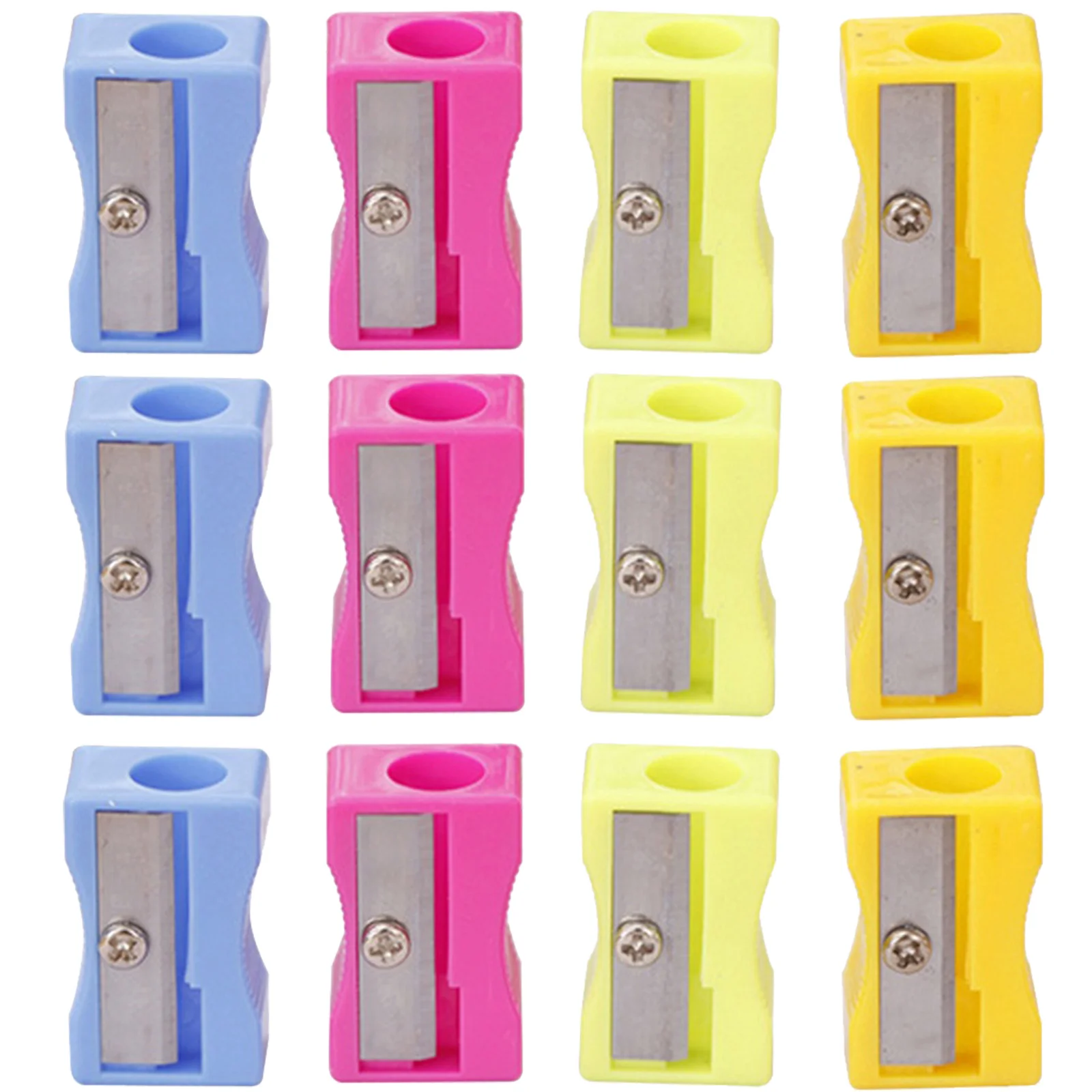 24 Pcs Pencil Sharpener with Receptacle School Equipment Handheld Lightweight for Kids