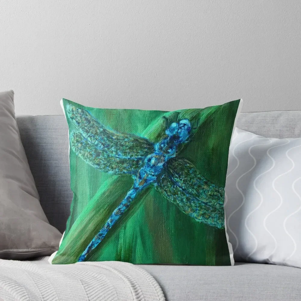 

Dragonfly with Jeweled Wings Throw Pillow bed pillows Ornamental Pillow luxury decor Pillow