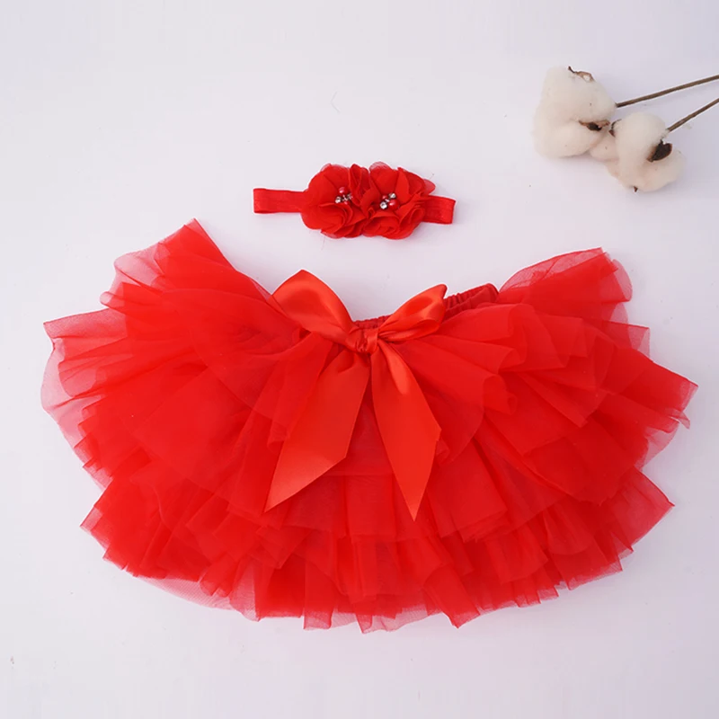 Toddle Tutu Skirt for Baby Girl with Diaper Cover Soft Baby Tutu Dress 0-24months with Flower Headband