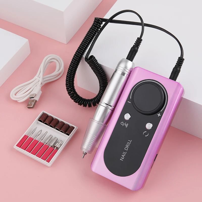 

45000RPM Nail Drills for Acrylic Nail Professional Electric Nail File Machine for Home Use Salon Rechargeable Efile for Gel Nail