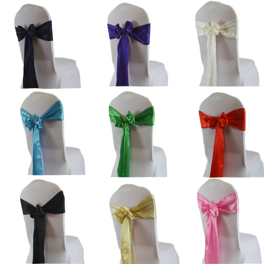 15*275cm Satin Chair Sash Bow Tie Band For Wedding Birthday Christmas Halloween Shower Party Event Supplies Chairs Decoration