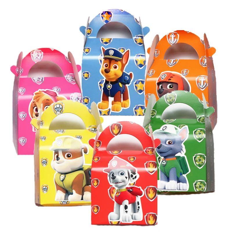 Paw Patrol Birthday Bags Party Favors Birthday Party Decorations Paper Gift Bags Handle Candy Box Baby Shower For Kids Supplies