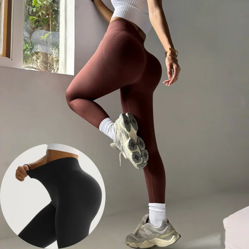 High Elasticity Yoga Pants Women Seamless Comfortable High Waist Tummy Butt Lifting Naked Feel Workout Leggings Winter Thermal