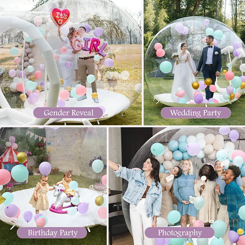 Casa de burbujas inflable gigante de PVC de 3m para niños, eventos de fiesta de cumpleaños, decoración navideña, parque de atracciones, guardería, actividades para niños