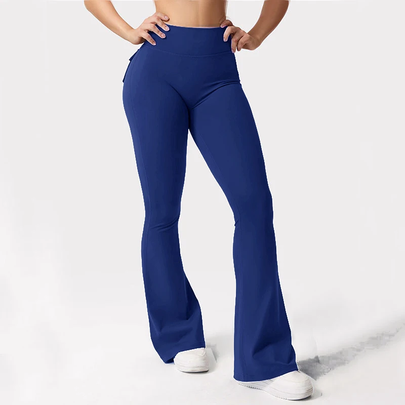 2024 Newest Women Wide Leg High Stretch Yoga Leggings Naked Feeling Compression Fitness Workwear with pockets Yoga Pant 