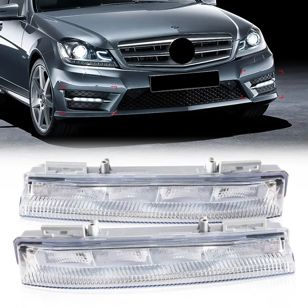 

Car Daytime Running Lights Fog Lamp DRL for Mercedes-Benz W204 W212 C250 C280 C350 E350 2007 2008 2009 2010 2021 2012 2013 2014