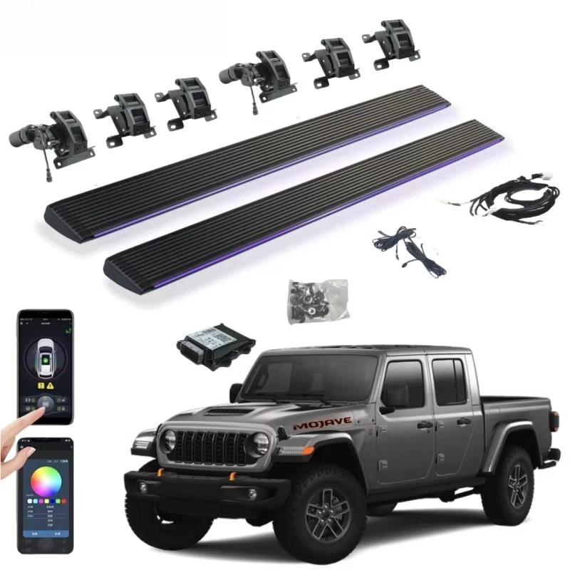 

Pickup Truck Door Auto Electric Slider Hung Side Foot Steps Power Running Boards For 2020 2025 Gladiator JT