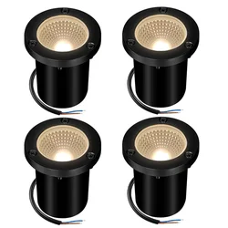 LED Underground Light 10W Waterproof Outdoor Spotlight Warm White Path Tree Deck Stair Ground Garden Landscap Lighting 4pack