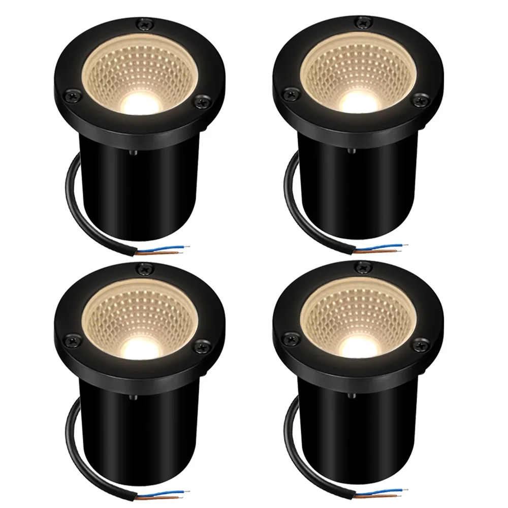 LED Underground Light 10W Waterproof Outdoor Spotlight Warm White Path Tree Deck Stair Ground Garden Landscap Lighting 4pack