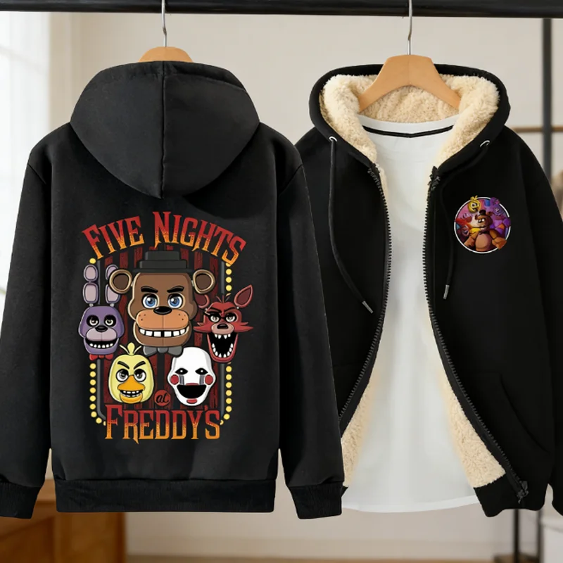 Five Nights At Freddys Lammjacke Herbst Winter FNAF Cartoon Anime Erwachsener Mantel Warme Kapuze Männer & Frauen Kapuzenpullover Geschenk