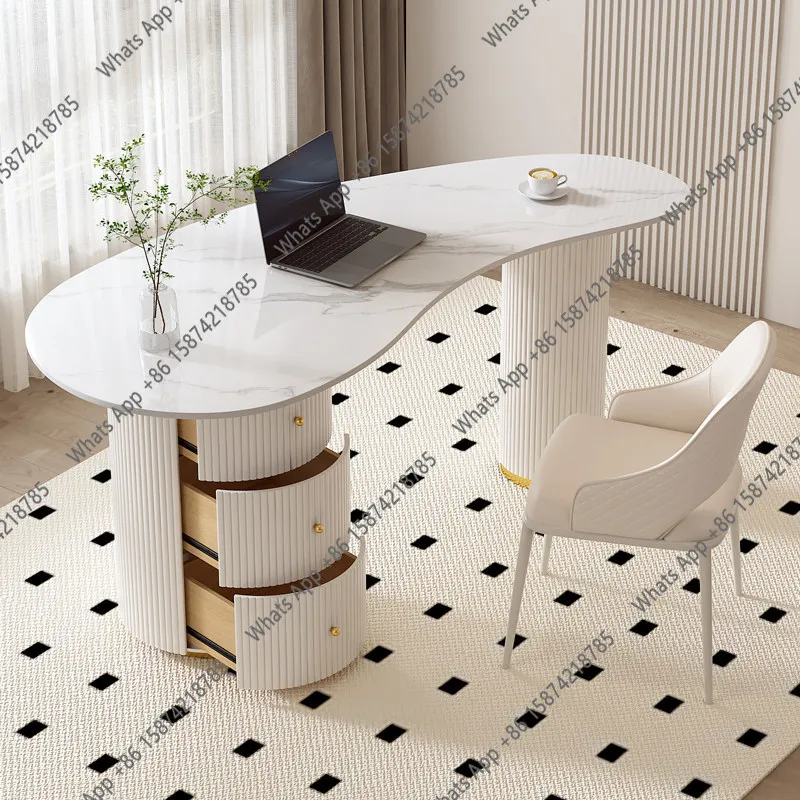 Creative special-shaped computer desk bedroom desktop corner rock slab desk office desk designer model