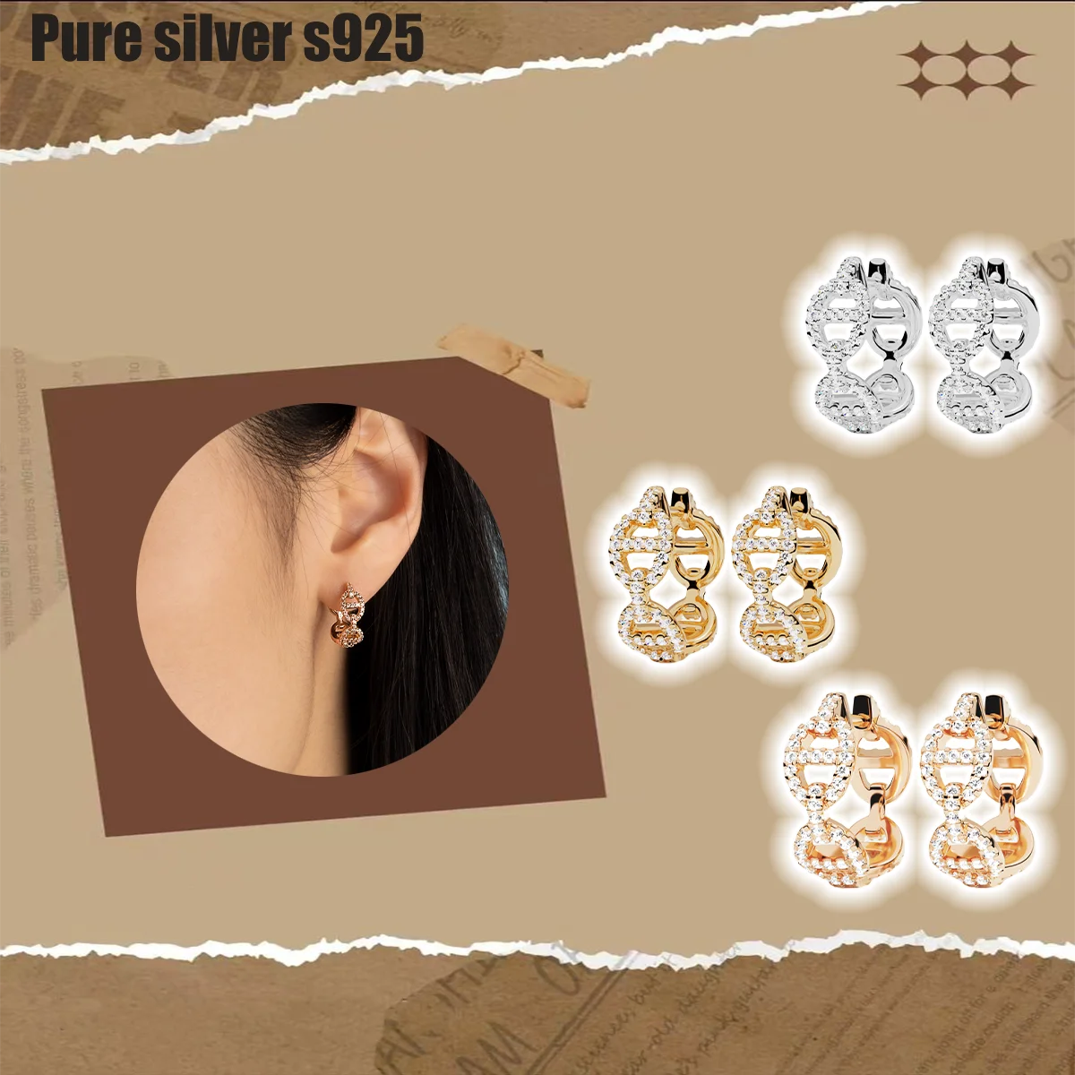 

Pure silver s925 earrings Unique, trendy and personalized Garfield shaped high-end design earrings for A home