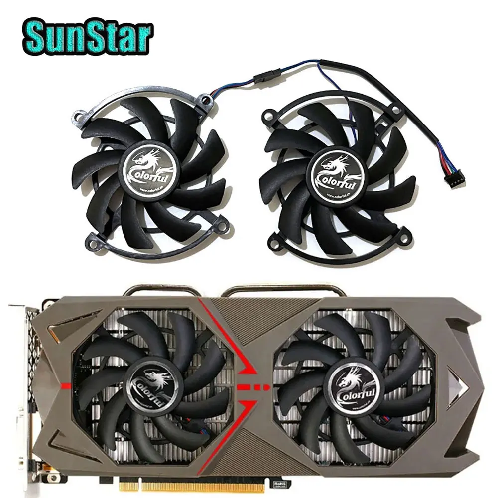 

Cooler NEW 8​5MM 4PIN GTX1070 GTX1060 DC 12V Video Card Cooling Fan For Colorful GTX 1060 GTX 1070 SI-8G-V Replacement GPU Fan