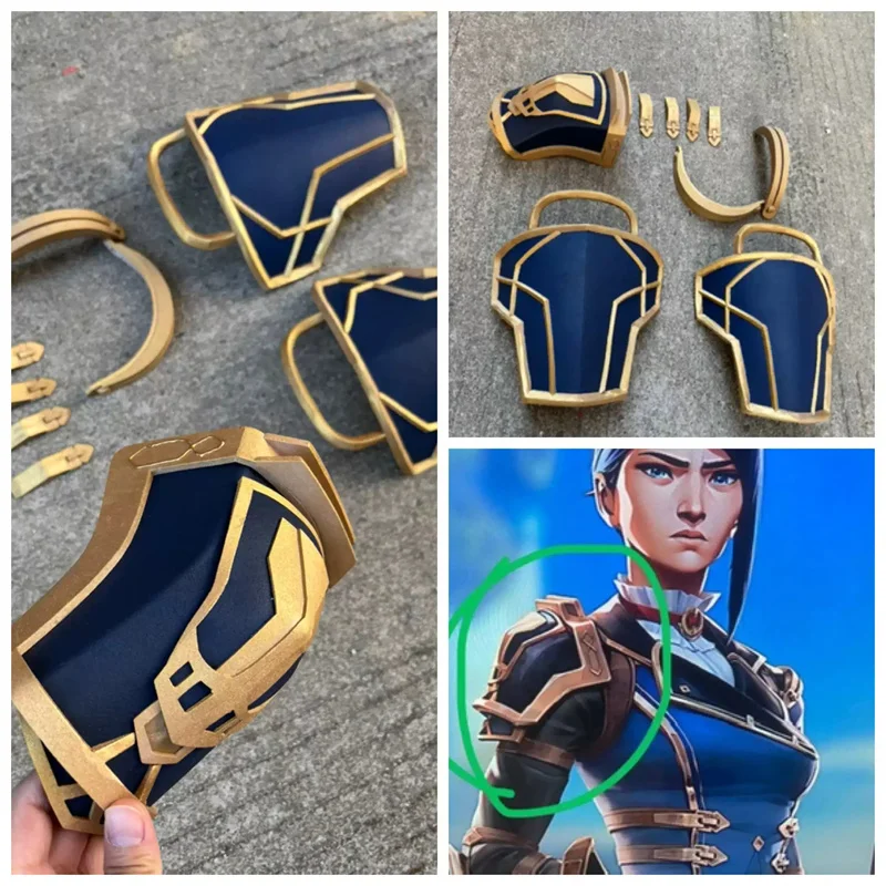 1 Set Game LoL 2 Arcane Caitlyn Cosplay Shoulder Armor Props Accessories Full Set