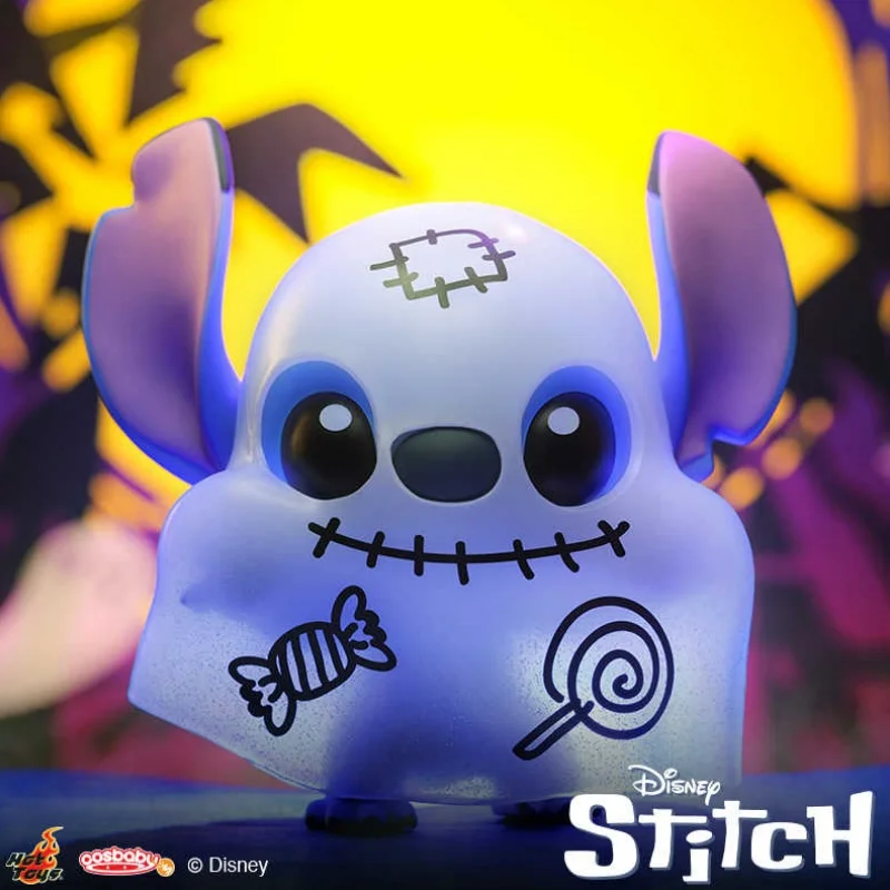 Genuine Hot Toys Disney Stitch In The Ghost Costume Cosbaby Glow In The Dark Collectible Figure Exclusive Christmas Gifts