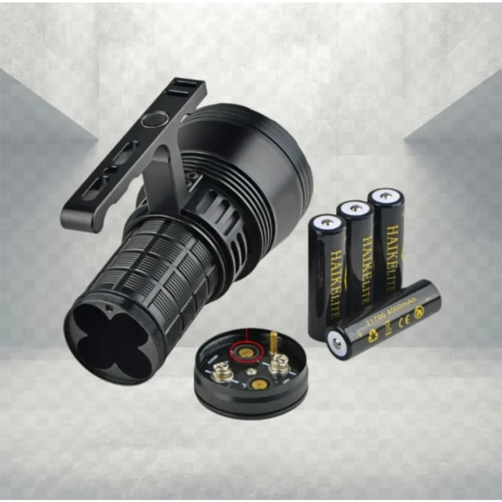 Haikelite Открытый ручной фонарик высокой интенсивности HK08 Мощный 100 Вт Двунаправленная быстрая зарядка 60000/3000 люмен 8LED