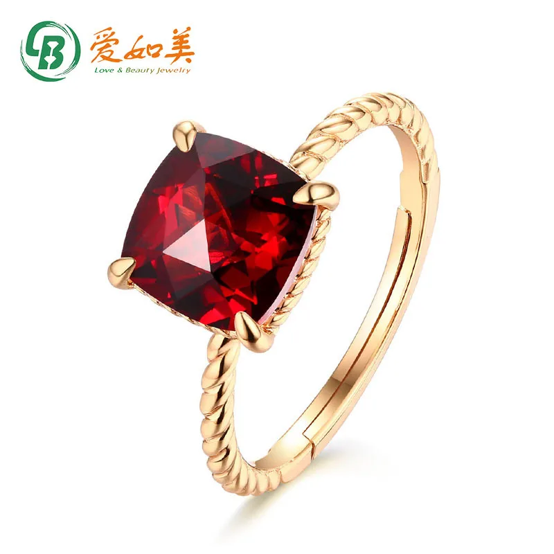 

18-каратное золото PT950, платиновое посеребренное 7-слойное золотое кольцо с гранатом и камнем для модных женщин, кольцо со свежим хвостом для женщин, индивидуальное