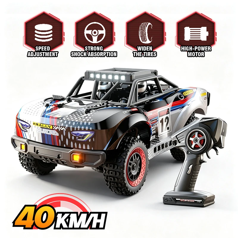 1/18 Scale Remote Control 4Wd Toy Short Card Simulation High Speed R/c Electric All Terrain Vehicle Competitive Match Boys Gifts