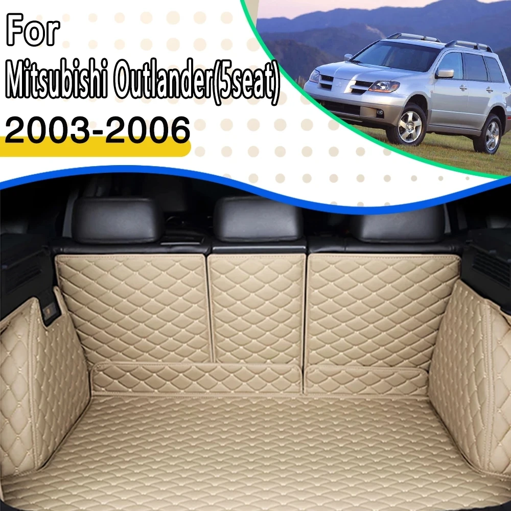 

Car Rear Trunk Mats For Mitsubishi Montero Outlander Airtrek CU ZE ZF 2003~2006 Leather Car Mats Tapis Voiture Car Accessories