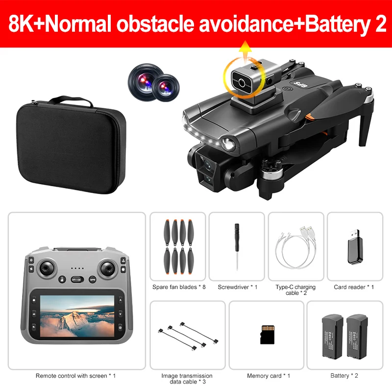Lenovo V198MAX Drone 8K Professionele FPV Borstelloze Laser obstakelvermijdende Aerial Optische Opvouwbare Quadcopter Mini 4K Drone