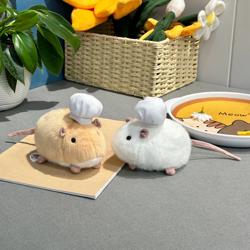 Adorable Mouse Pinch Soft Plush Toys Stuffed Plush Animals Chef's Hat Rats Table Companion Dolls Decompression Toy Gifts