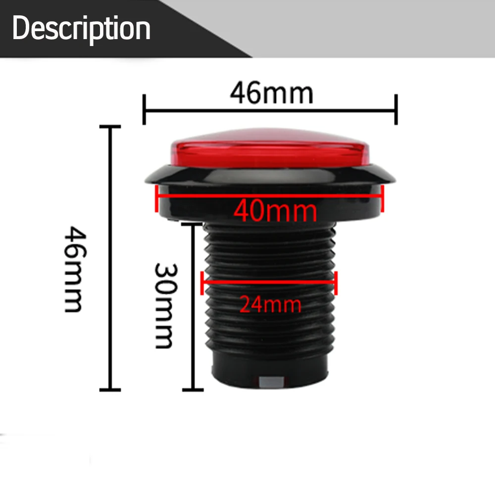 Новинка, плоские детали 45 мм, 5 В, 12 В, большие яркие кнопки с подсветкой, микропереключатель для аркадных игр, управляемых монет