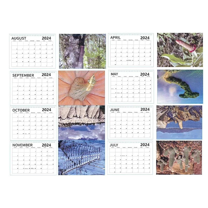 Календарь на стену 2024, календарь на стену на ежемесячный стену, Семейный календарь, для взрослых, домашний декор, 2 шт.