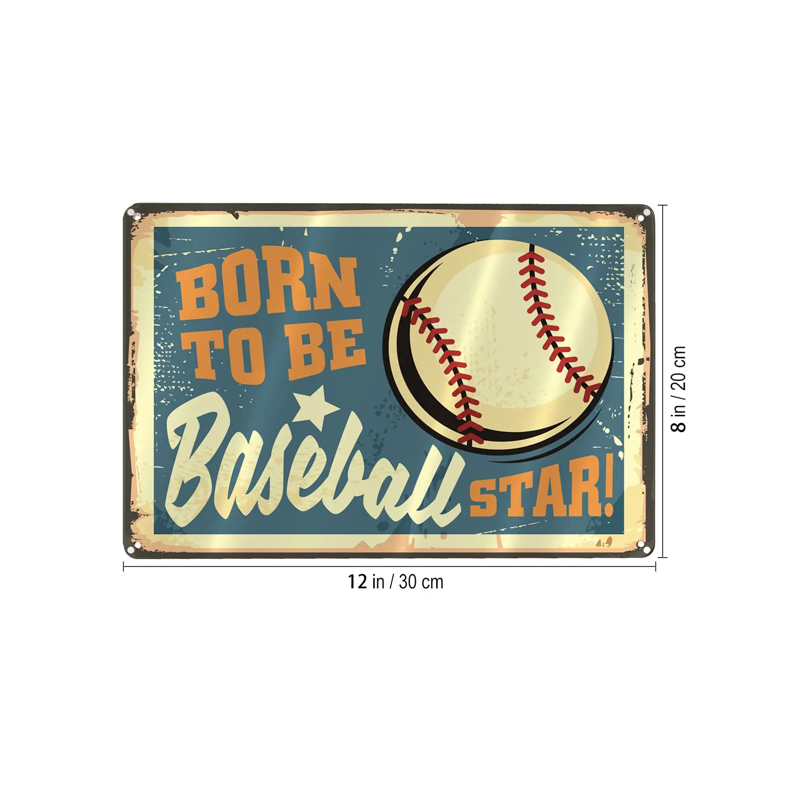 Lesiker Best Ball Vintage Tin Sign Born Be Baseball Star  Home Decor Tin Sign Retro Metal -12