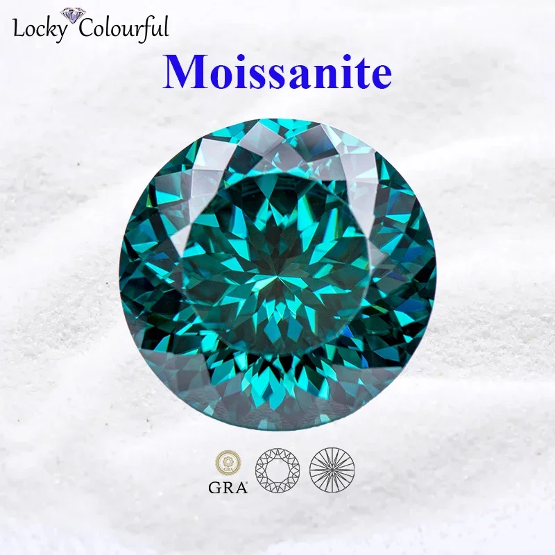 

Moissanite Round Shape 100 Faces Cut Emerald Green Natural Color VVS1 Bead for Charms DIY Jewelry Making with GRA Certificate
