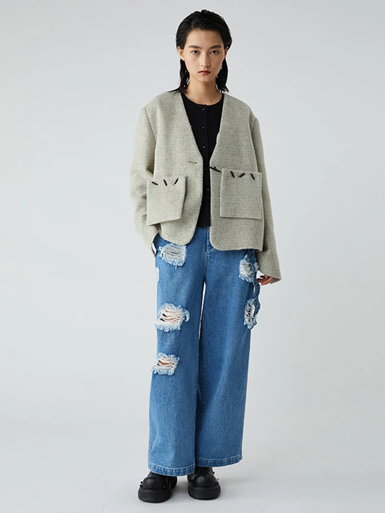 

Джинсы с волнистым съемным декоративным поясом, повседневные, прямые, из хлопка, для женщин среднего возраста, осенний сезон