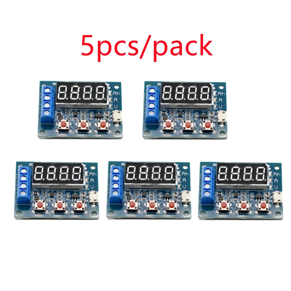 A package of five battery capacity test meters with external load discharge 12V lead-acid battery 18650 etc. [28870] LTa-0019