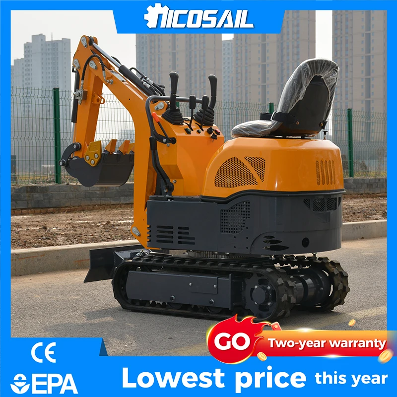 

OKW08 Small Garden Excavator for Family Yard Tree Planting Hole Digging 0.8 Ton Mini Digger