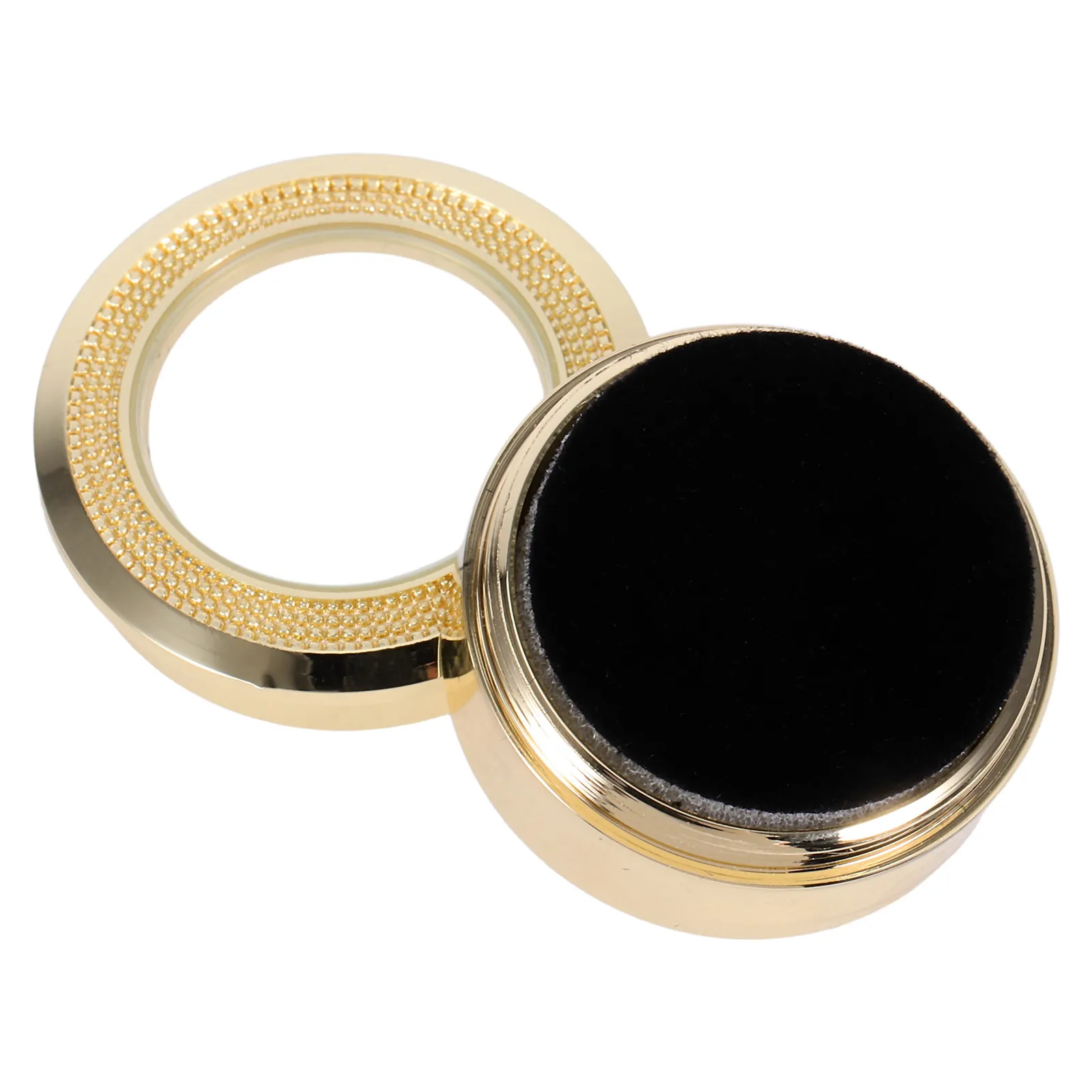 

Glass Clear Round Gemstone Display Box Secure Threaded Lid Jewelry Storage Case Loose Stone Organizer