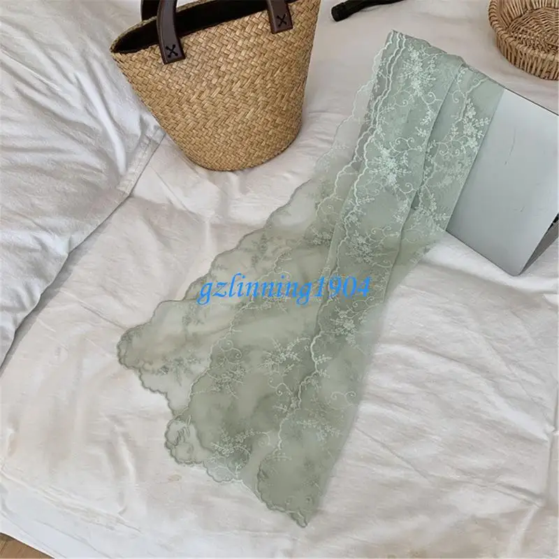 

L5YD Fashionable Lace Shawl Embroidery Headpiece Scarf For Female Various Occasion
