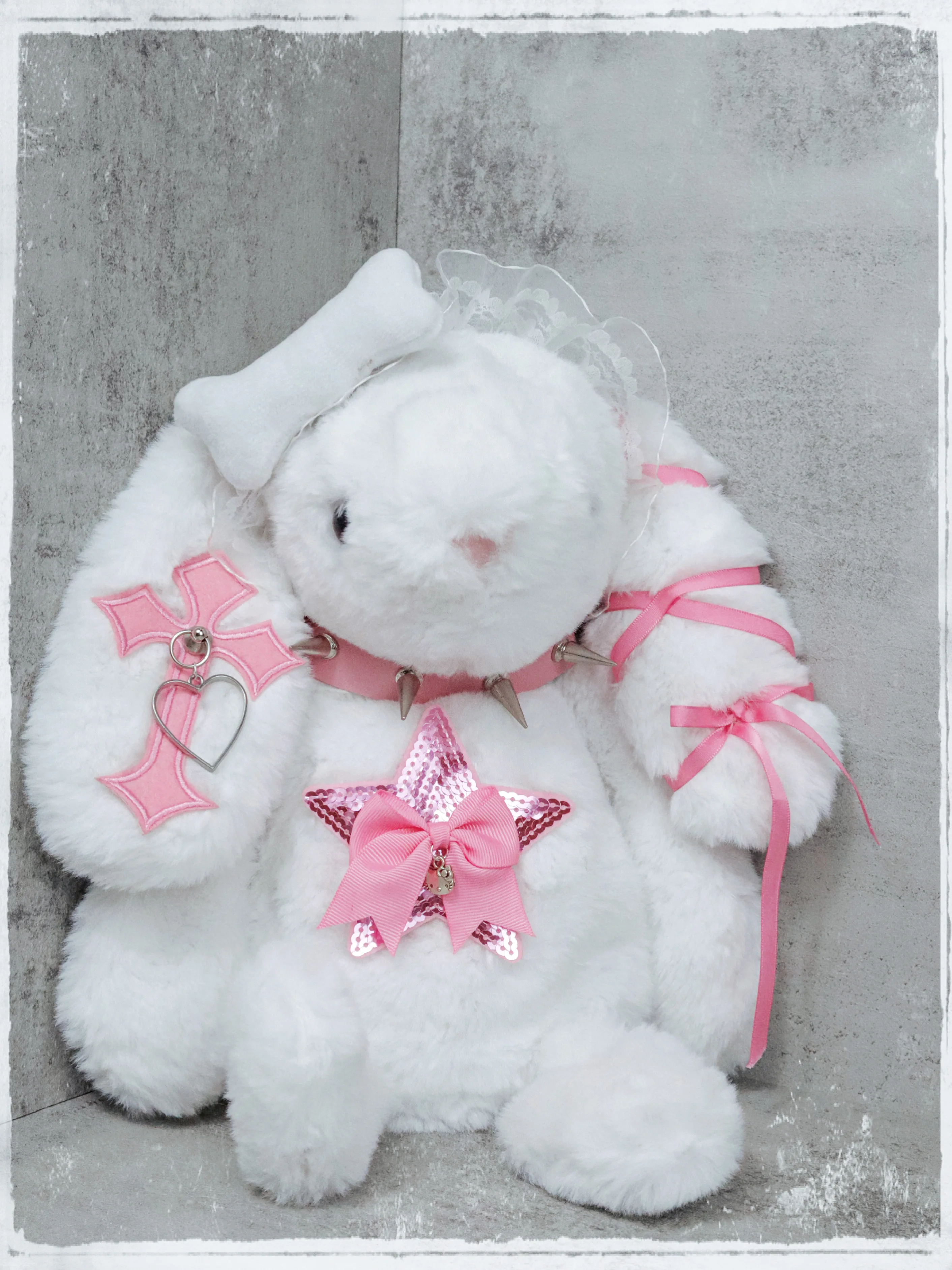 Originele Hart Konijn Subcultuur Y2k Diagonale Opknoping Tas Vrouwen Niche Zoete Cool Dark Goth Y2k Babes Pluche Lolita Pop Tas Meisje