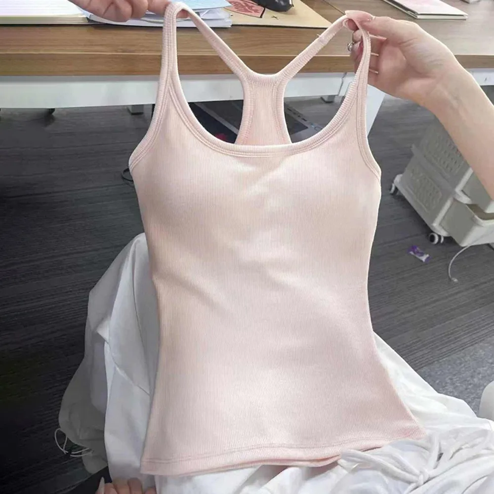 Women's Dopamine Racerback Bralette Sultry Pure Desire Built-in Bra Tank Top Summer Cropped Outerwear Going Out Top