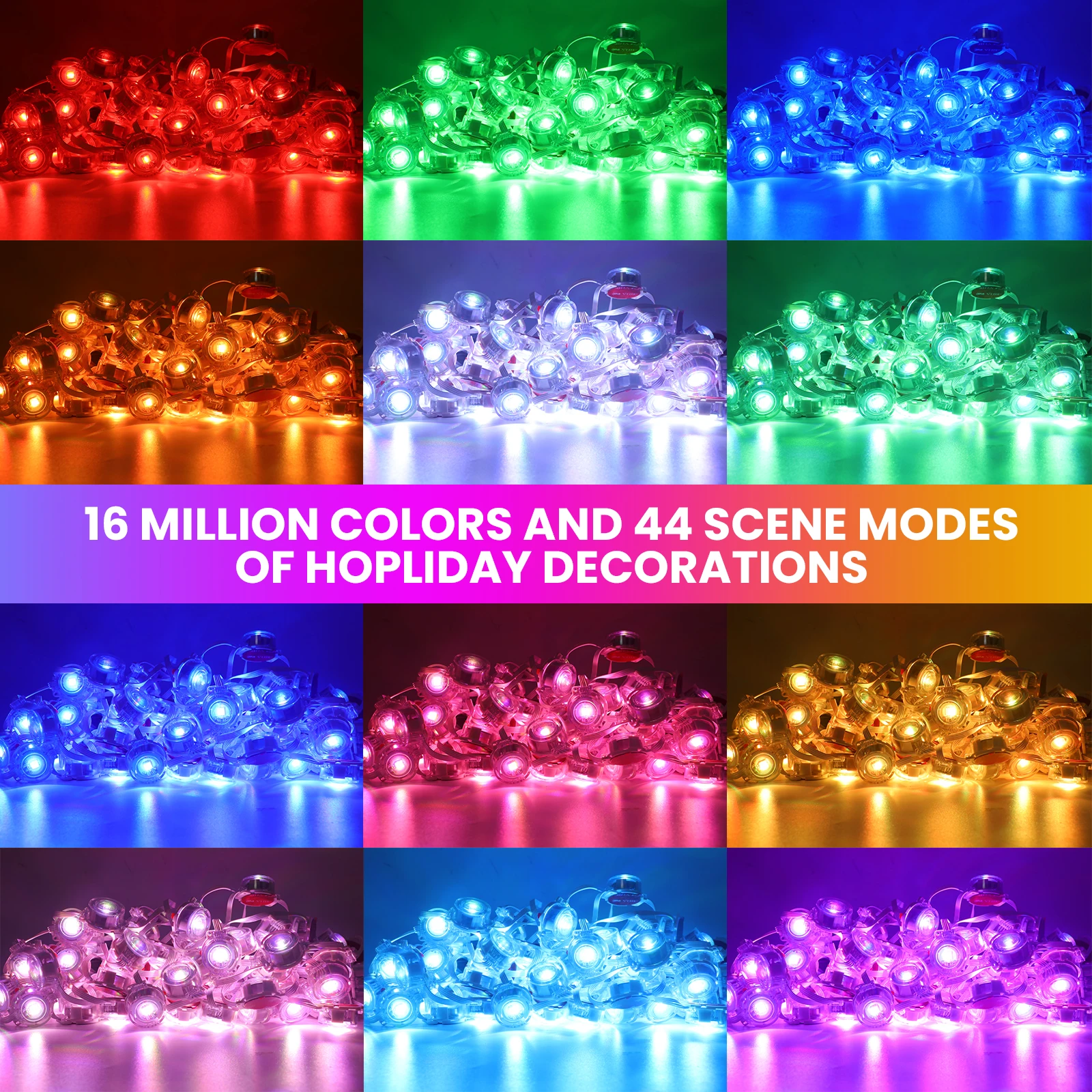 15/150M RGB Eaves LED Lights Permanent Outdoor Lights Bluetooth APP Kit Full House Eaves Light String Christmas Wedding Lighting