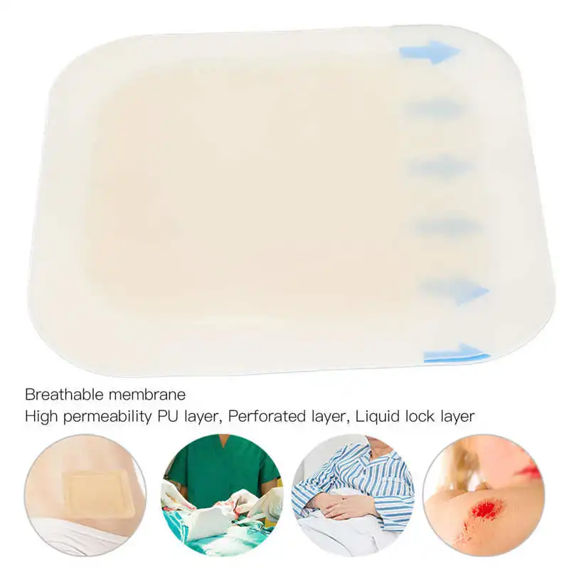 Sacrum سيليكون خلع الملابس عالية الامتصاص تحدها لاصق سيليكون وسادة للعناية بالجروح الشفاء السريع الرعاية الصحية 10x10cm