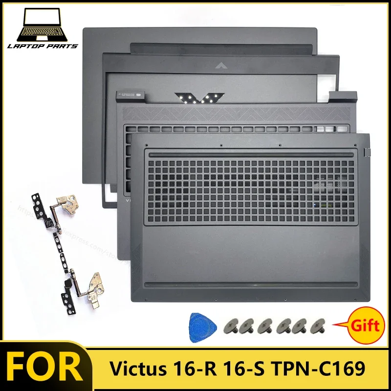 NEW For Victus 16.1inch 16-R 16-S TPN-C169 Laptop LCD Back Cover Front Bezel Palmrest Bottom Case Replacement hinge