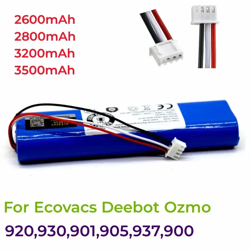 

100% new 14.4V 2600mAh Robot Vacuum Cleaner Battery Pack for Ecovacs Deebot Ozmo 900, 901, 905, 930, 937