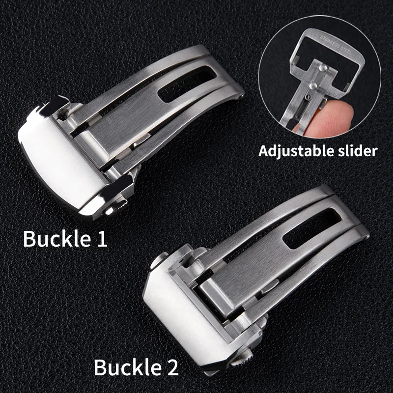 18mm General 316L Stainless Adjustable Clasp For Longines Strap Leather Rubber Slider Folding Buckle For Chronometer Conquest Yu