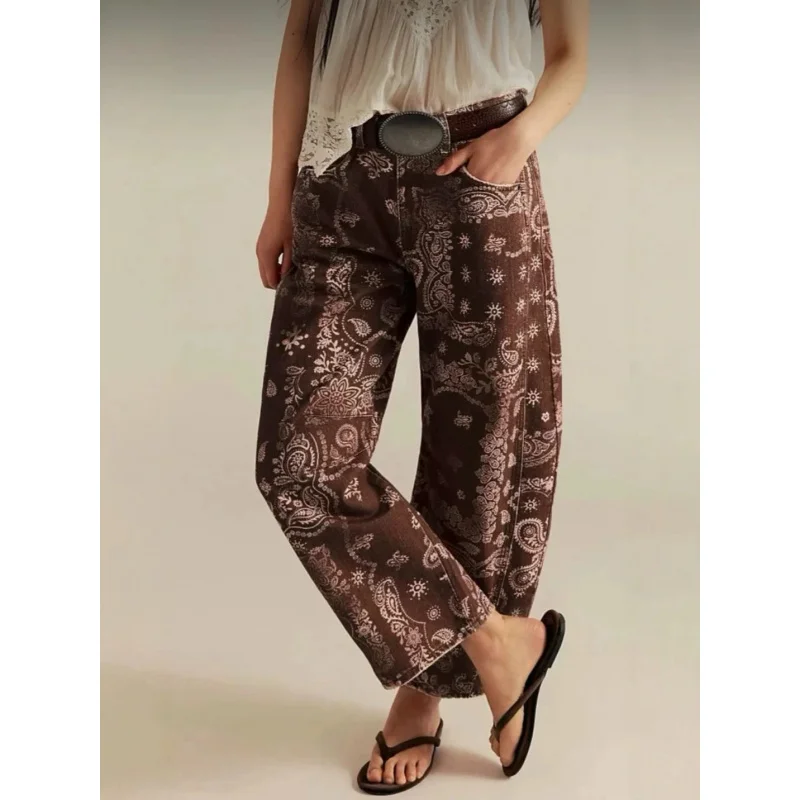 Spring Casual Loose Mid-Waist Women's Jeans Trunk Fit 2026 Fashion for Casual Wear