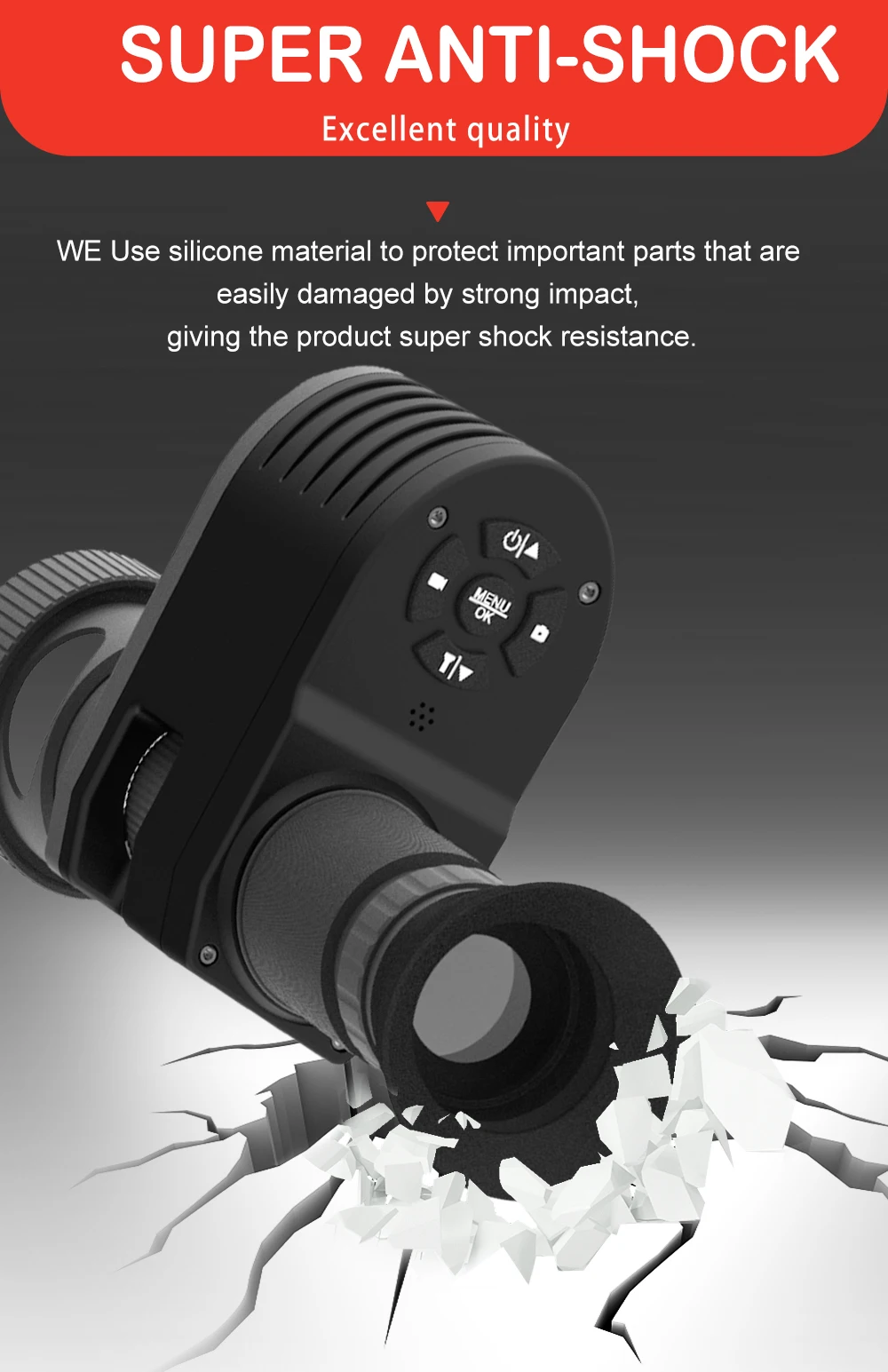 Megaorei 4 Night Vision 1080p HD Camera Portable Rear  Attachment with Built-in 850nm IR Torch for Outdoor Sports