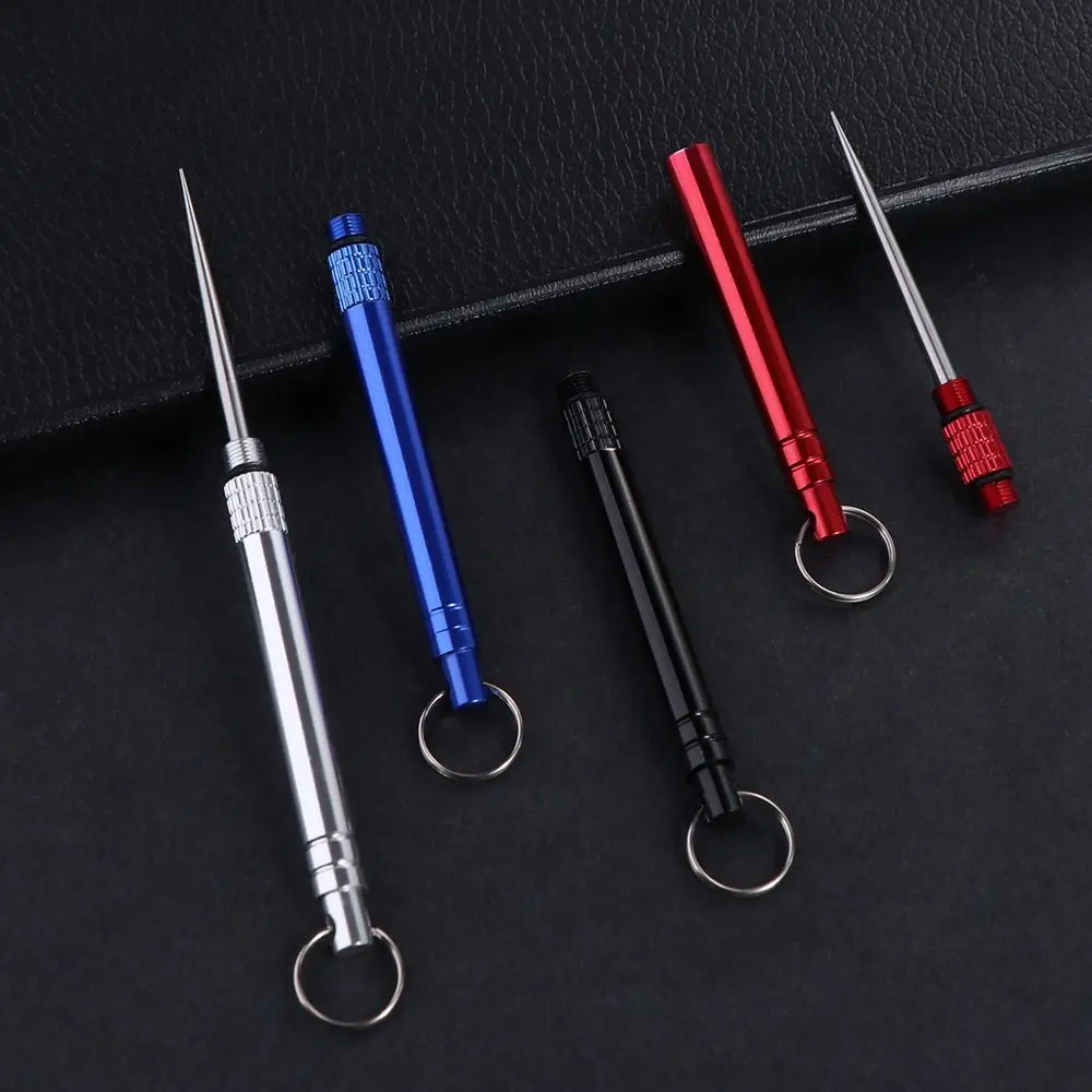 Tooth Cleaning Accessory Multi-Purpose with Holder Portable Camping Tool EDC Tool Metal Toothpick Fruit Fork Toothpick