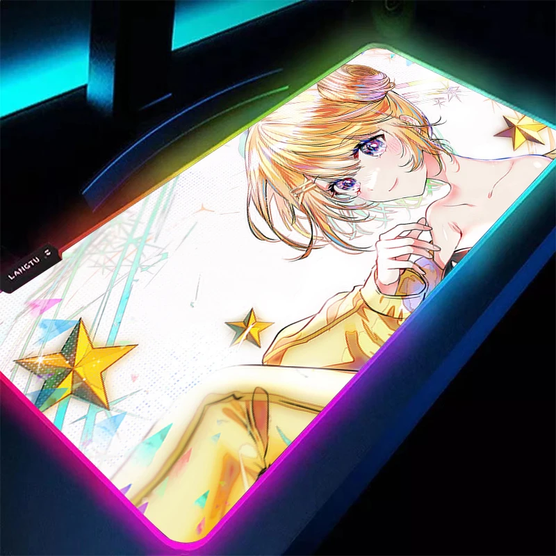 Alfombrilla de ratón Speed Mini LED PC ordenador Kawaii teclado Pad Hololive Watson Amelia alfombrilla de escritorio RGB accesorios para juegos de ordenador portátil alfombrilla de ratón