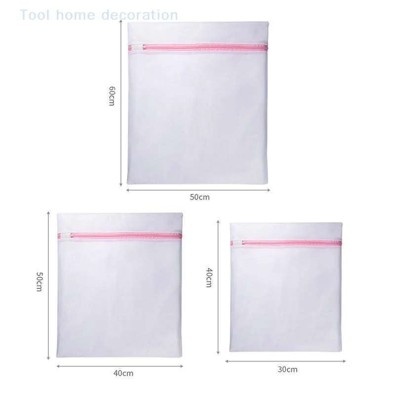 3 pz/set Maglia Borsa per Lavanderia Rete Grossa Con Cerniera Sacchetti per Lavanderia Vestiti Sporchi Lingerie Pulizia Organizzatore Pouch Lavatrice
